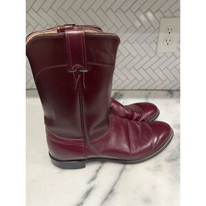 Men's Red Brown Justin Leather Western Cowboy Boots Sz 12 B